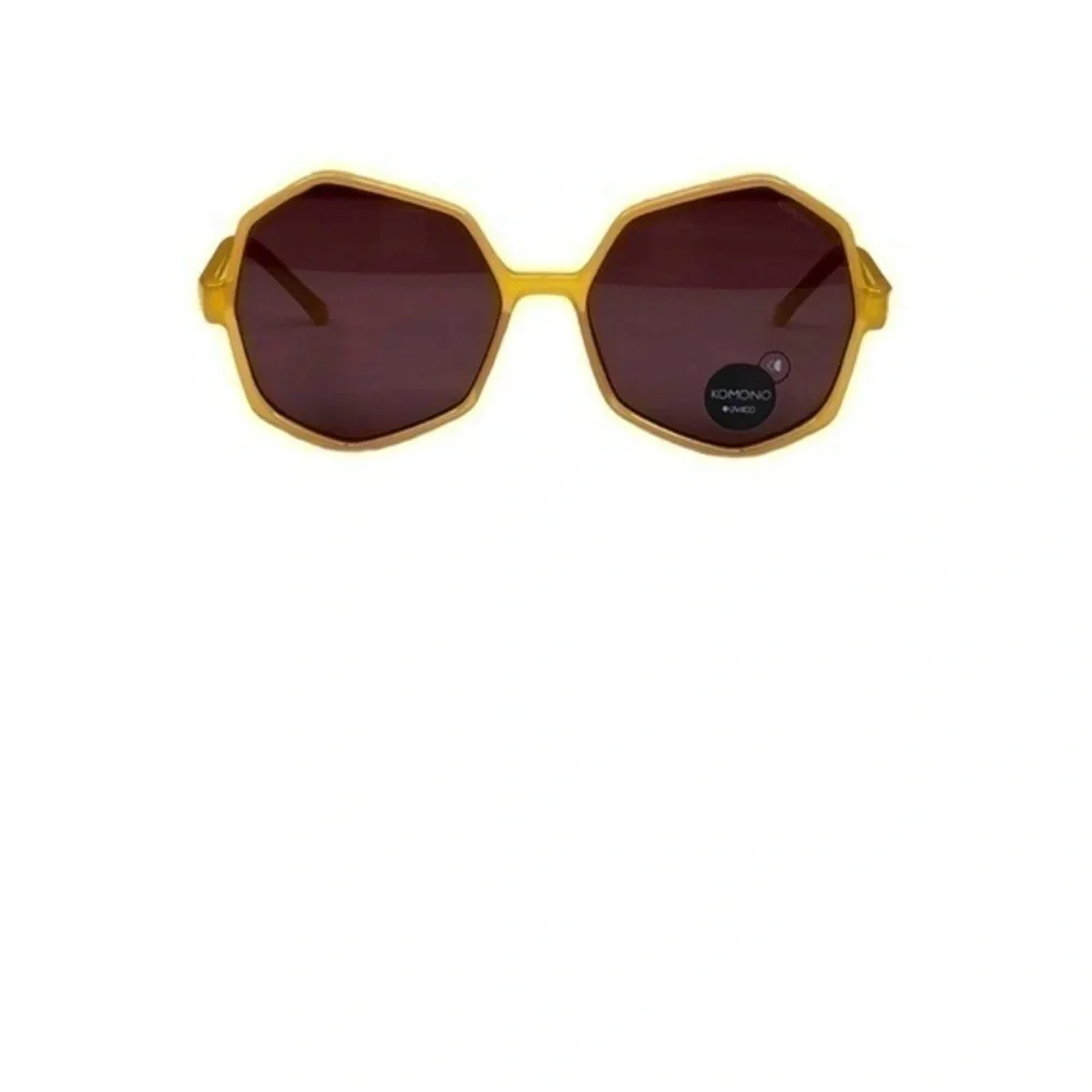 NEW Komono Sunglasses geometric Bonnie yellow Oversized Gold